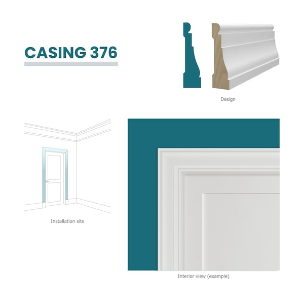 Reso Radiata pine, White, 85 in L, 0.68 in H, 2.25 in W, Primed - RMC-376-85-3