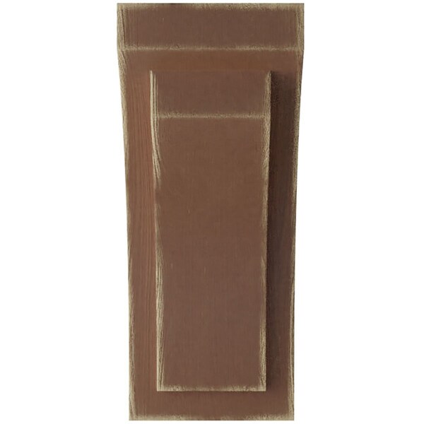 Ekena Millwork 5"W x 6 3/4"D x 12"H Large Felix Wood Vintage Decor Corbel, Weathered Brown - CORWD05X06X12FEBR