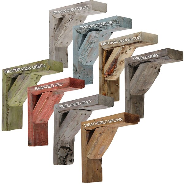 Ekena Millwork 3 1/2"W x 16"D x 18"H Vintage Farmhouse Bracket, Barnwood Decor Collection, Salvaged Red - BKTB03X16X18TRRD