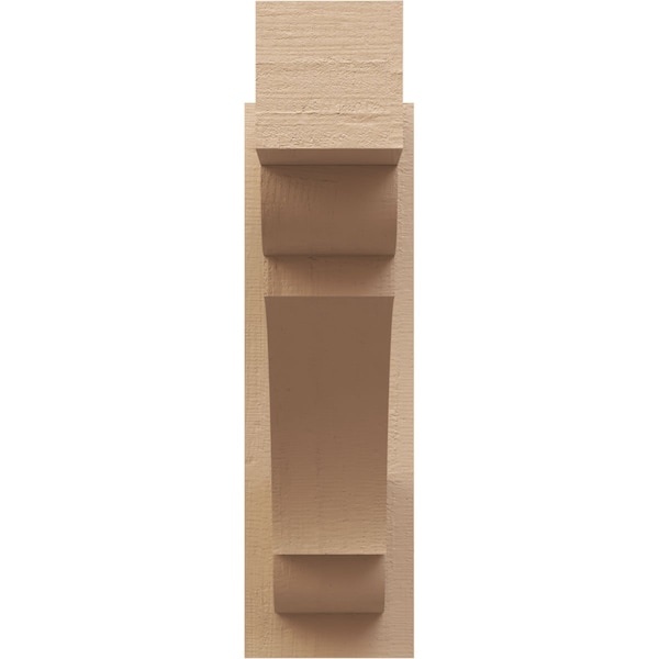 Ekena Millwork 6-in W x 20-in D x 32-in H Olympic Block Rough Cedar Woodgrain TimberThane Outlooker, Primed Tan - OUTUR060X20X32OLY44RCPR