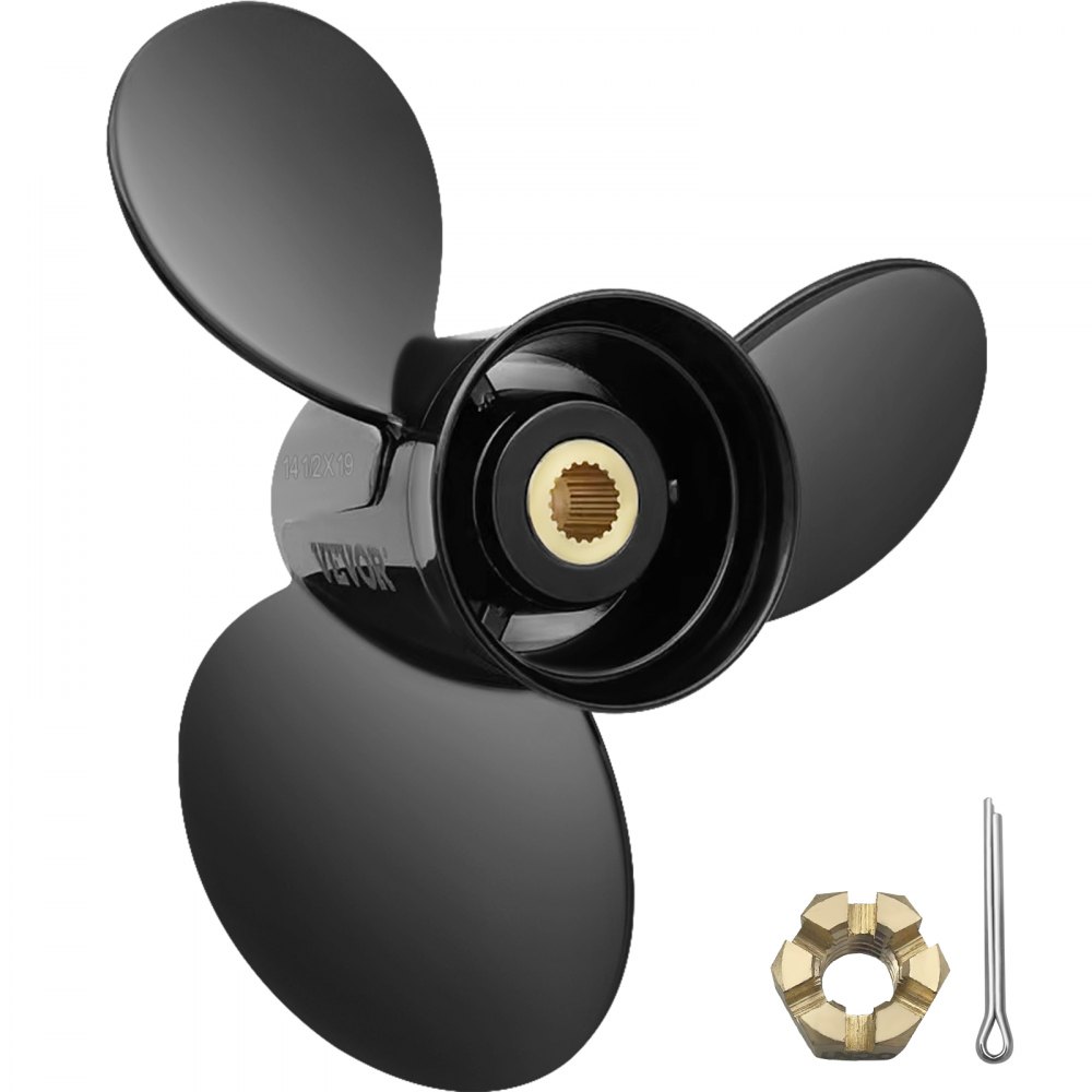 VEVOR Outboard Propeller, Replace for OEM 3817468, 3-Blade 14 1/2" x 19" Pitch Aluminium Boat Propeller, Compatible with Volvo Penta SX Drive All Models, w/ 19 Tooth Splines, RH - CLXJH31412X197VQWV0