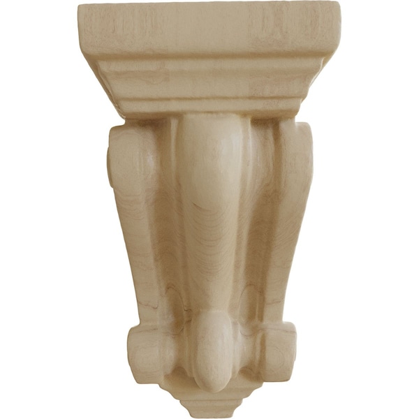 Ekena Millwork 5 1/4"W x 5 1/4"D x 9 1/2"H Devon Traditional Wood Corbel, Rubberwood - CORW05X05X09DERW