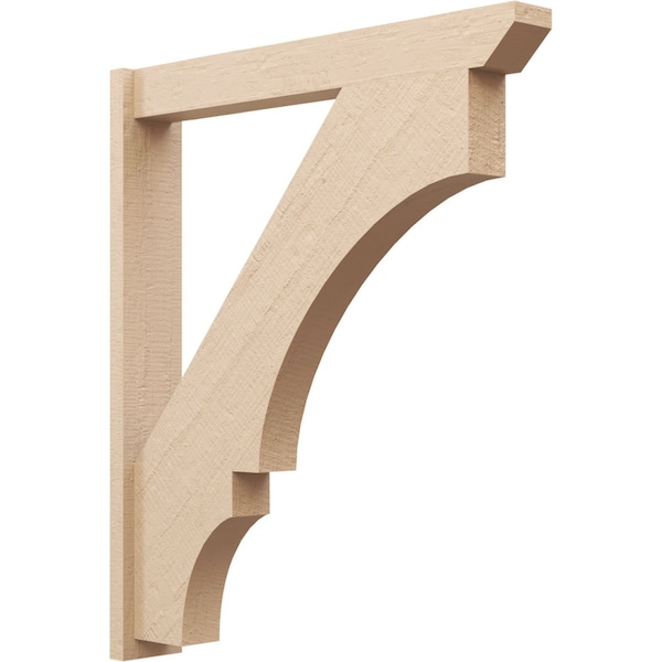 Ekena Millwork 5 1/2-in W x 36-in D x 42-in H Balboa Slat Rough Cedar Woodgrain TimberThane Outlooker, Primed Tan - OUTUR055X36X42BOA24RCPR