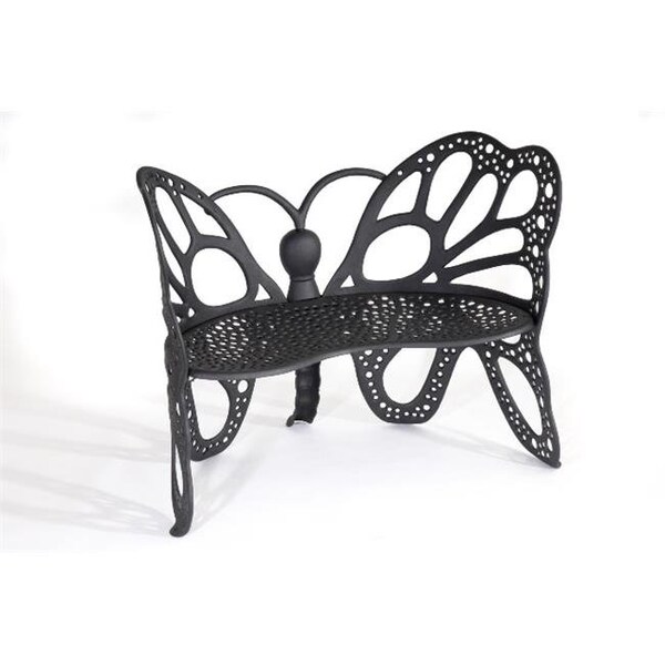 Flower House Flower House FHBFB06 Butterfly Bench - Black - FHBFB06