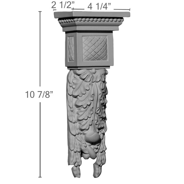 Ekena Millwork 4 1/4"W x 2 1/2"D x 10 7/8"H Hampshire Large Drop Corbel - COR04X02X11HA