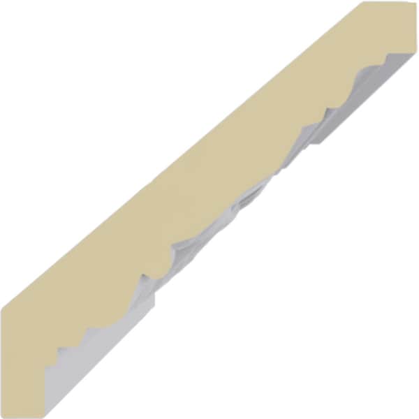 Ekena Millwork 3 1/4"H x 3 1/4"P x 4 3/4"F x 94 1/2"L, (5 7/8" Repeat) Fleur De Lis Crown Moulding - MLD03X03X05FL