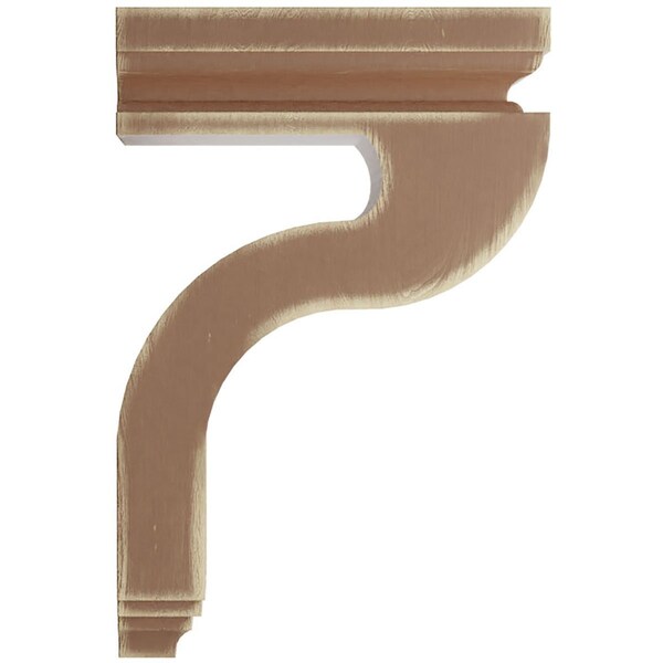 Ekena Millwork 4"W x 8 1/2"D x 13"H Hollow Back Wood Vintage Decor Corbel, Weathered Brown - CORWD04X08X13HABR