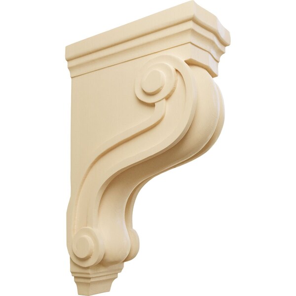 Ekena Millwork 3 7/8"W x 8"D x 13"H Boston Traditional Scroll Corbel, Maple - COR03X08X13TSMA