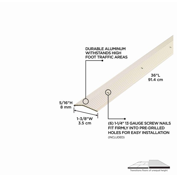 M-D Building Products Aluminum, Almond, 36 in L, 1.375 in W - 74187