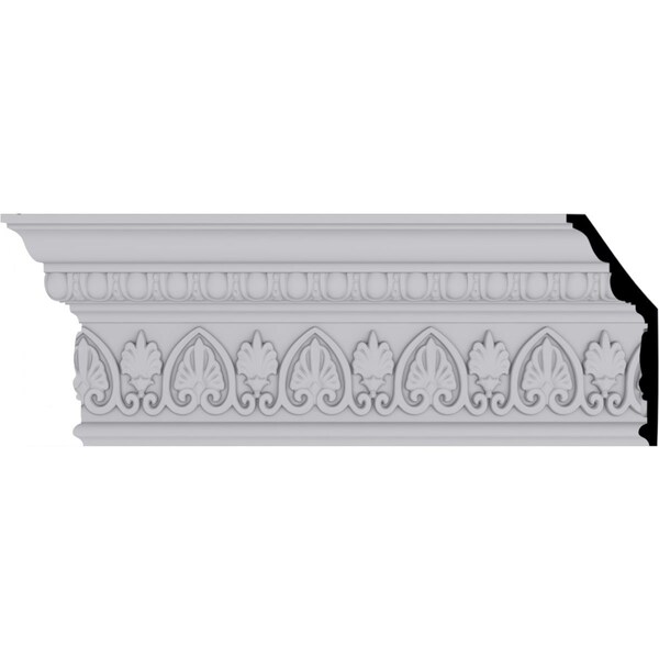 Ekena Millwork 6 3/8"H x 2 1/2"P x 7"F x 94 1/2"L Kirke Crown Moulding - MLD06X02X07KI