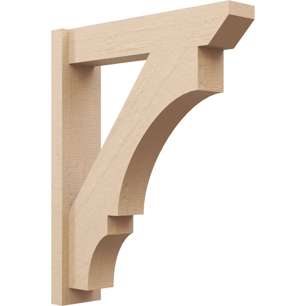 Ekena Millwork 6-in W x 26-in D x 32-in H Balboa Slat Rough Cedar Woodgrain TimberThane Outlooker, Primed Tan - OUTUR060X26X32BOA24RCPR