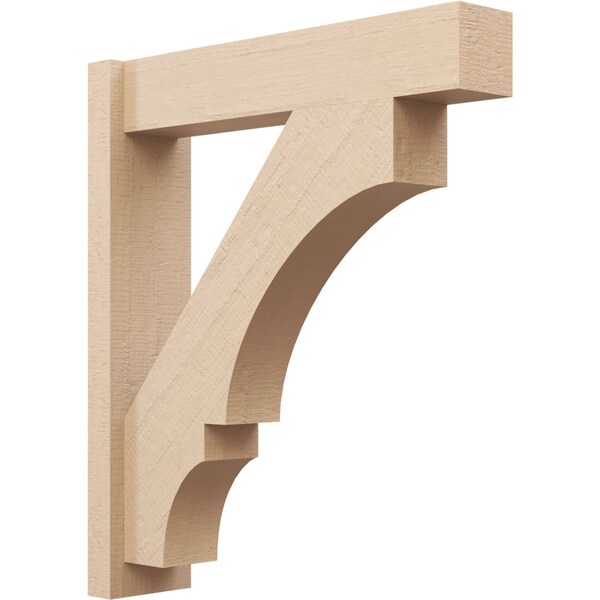 Ekena Millwork 6-in W x 26-in D x 30-in H Balboa Block Rough Cedar Woodgrain TimberThane Outlooker, Primed Tan - OUTUR060X26X30BOA44RCPR