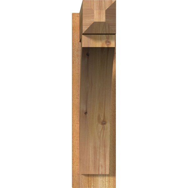Ekena Millwork Thorton Rough Sawn Craftsman Outlooker, Western Red Cedar, 6"W x 24"D x 24"H - OUT06X24X24THR04RWR