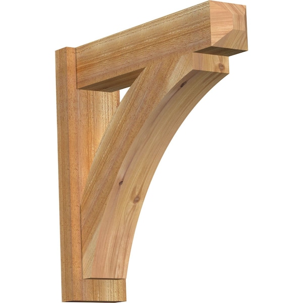 Ekena Millwork Thorton Rough Sawn Craftsman Outlooker, Western Red Cedar, 6"W x 24"D x 24"H - OUT06X24X24THR04RWR