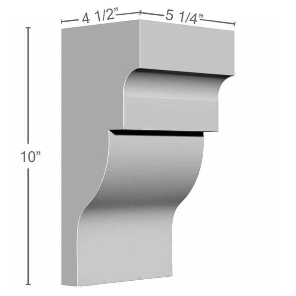 Ekena Millwork 5 1/4"W x 4 1/2"D x 10"H Wigan Bracket - BKT05X04X10WG