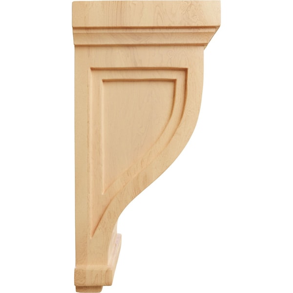Ekena Millwork 4 3/4"W x 5"D x 10"H Traditional Recessed Corbel, Red Oak - COR04X05X10TRRO