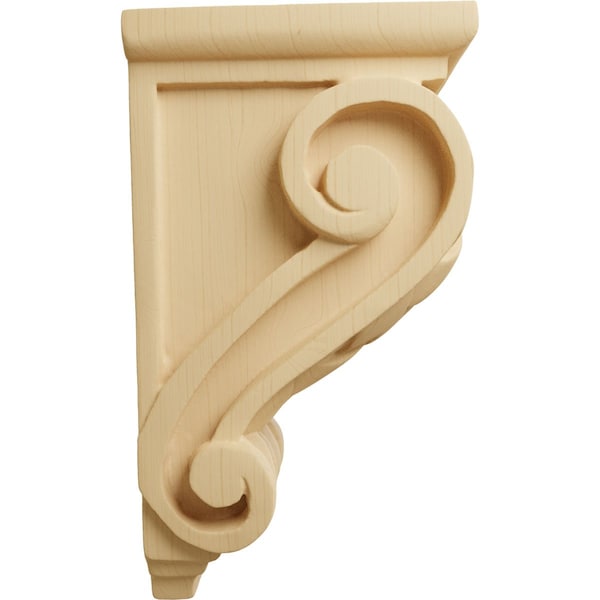 Ekena Millwork 3 1/2"W x 4"D x 7"H Small Basket Weave Corbel, Alder - CORW03X04X07BWAL
