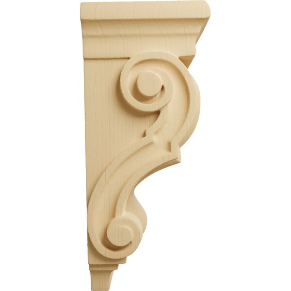 Ekena Millwork 3 1/2"W x 3"D x 7"H Small Traditional Corbel, Alder - CORW03X03X07TRAL