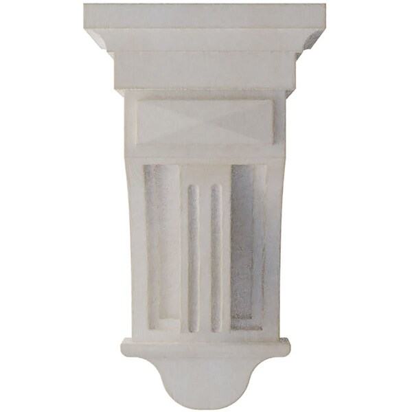 Ekena Millwork 5 1/2"W x 5 1/2"D x 10"H Raised Fluting Wood Vintage Decor Corbel, Chalk Dust White - CORWD05X05X10RAWH