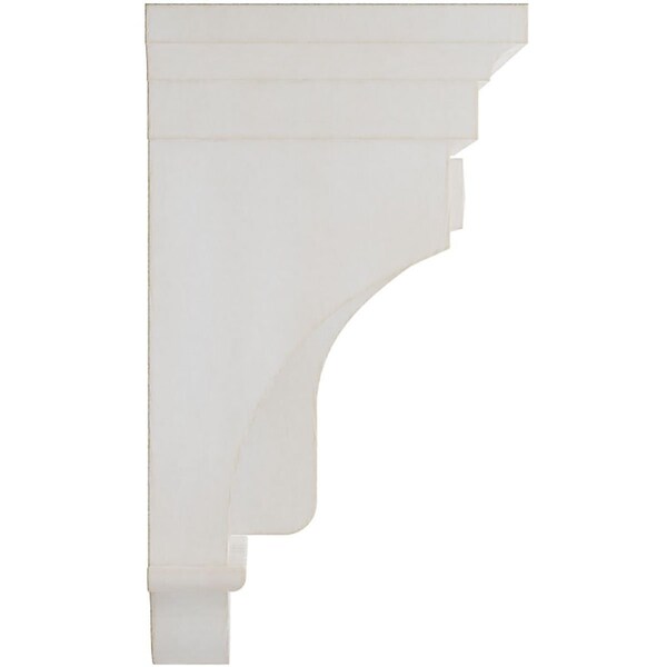 Ekena Millwork 5 1/2"W x 5 1/2"D x 10"H Raised Fluting Wood Vintage Decor Corbel, Chalk Dust White - CORWD05X05X10RAWH