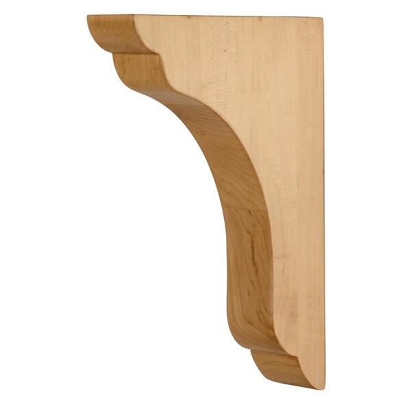 Hardware Resources 1-3/4" Wx7"Dx10"H Hard Maple Scalloped End Corbel - COR46-2-HMP