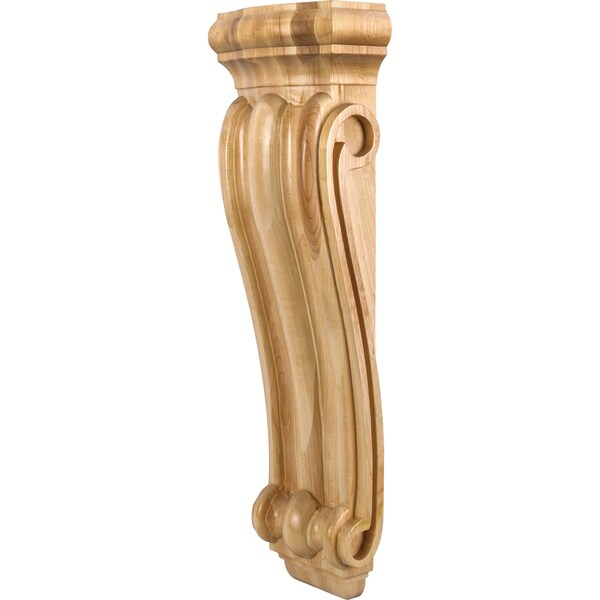 Hardware Resources 7" Wx3-3/4"Dx22"H Alder Scrolled Corbel - CORN-6ALD