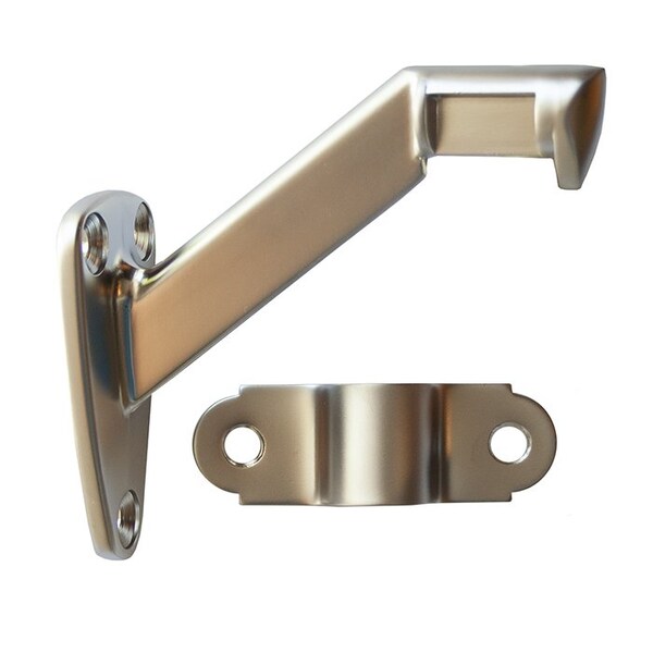 Orca Hardware Heavy Duty Handrail Bracket, Zinc Alloy, US26D Satin Chrome Finish - TH-10HD-26D