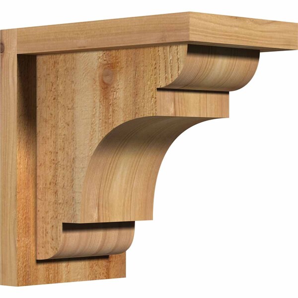 Ekena Millwork New Brighton Rough Sawn Corbel w/Backplate, Western Red Cedar, 6"W x 10"D x 10"H - COR06X10X10NEB01RWR