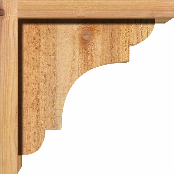 Ekena Millwork New Brighton Rough Sawn Corbel w/Backplate, Western Red Cedar, 6"W x 10"D x 10"H - COR06X10X10NEB01RWR