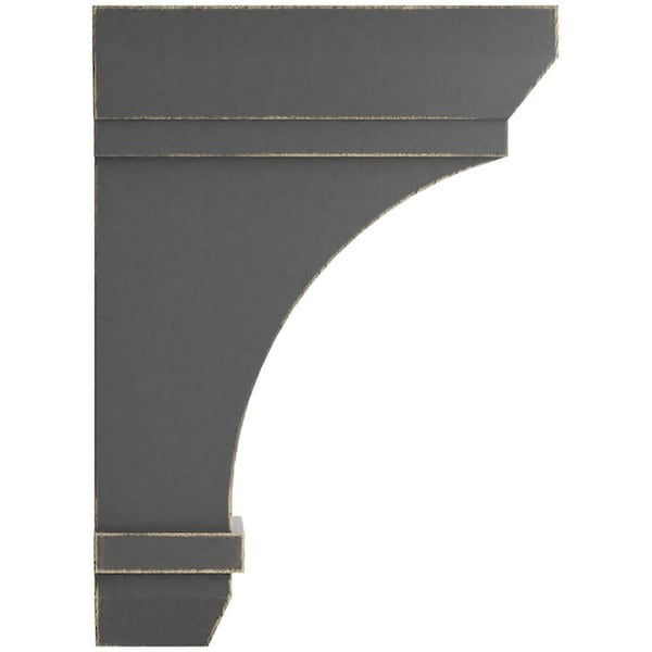 Ekena Millwork 2 1/4"W x 5"D x 7"H Stockport Wood Vintage Decor Bracket, Black - BKTWD02X05X07STBL