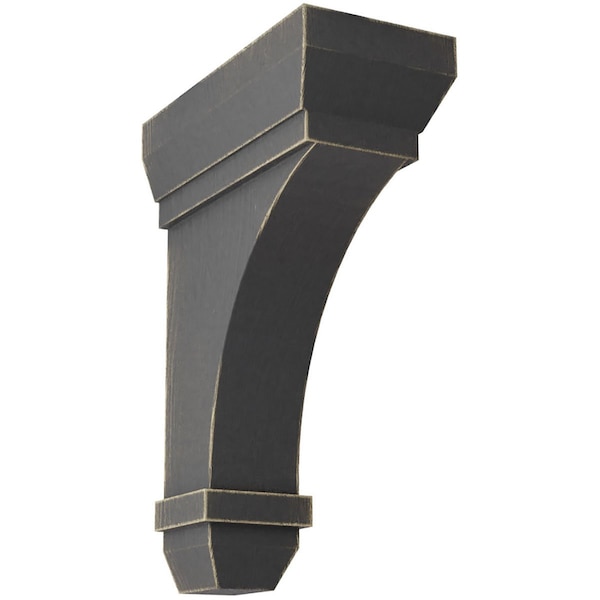 Ekena Millwork 2 1/4"W x 5"D x 7"H Stockport Wood Vintage Decor Bracket, Black - BKTWD02X05X07STBL