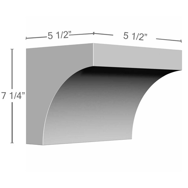 Ekena Millwork 7 1/4"W x 5 1/2"D x 5 1/2"H Stockport Bracket - BKT07X05X05ST