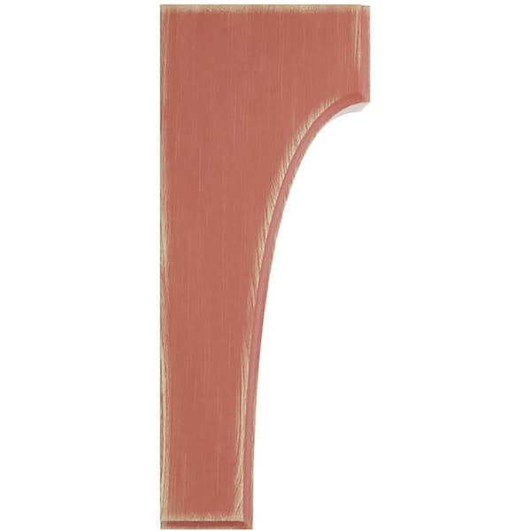 Ekena Millwork 3 1/2"W x 4"D x 10"H Clarksville Wood Vintage Decor Bracket, Salvage Red - BKTWD04X04X10CVRD