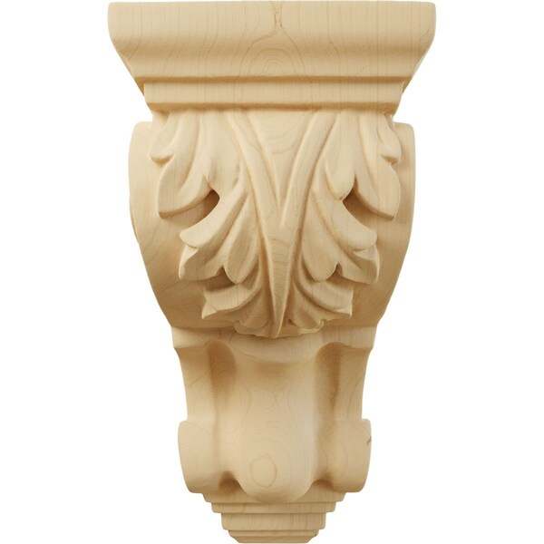 Ekena Millwork 3 1/2"W x 4"D x 7"H Small Traditional Acanthus Corbel, Alder - CORW03X04X07TAAL