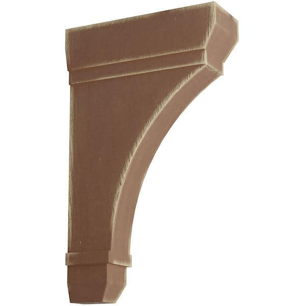Ekena Millwork 2 1/4"W x 6"D x 10"H Stockport Wood Vintage Decor Bracket, Weathered Brown - BKTWD02X06X10STBR