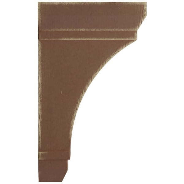 Ekena Millwork 2 1/4"W x 6"D x 10"H Stockport Wood Vintage Decor Bracket, Weathered Brown - BKTWD02X06X10STBR