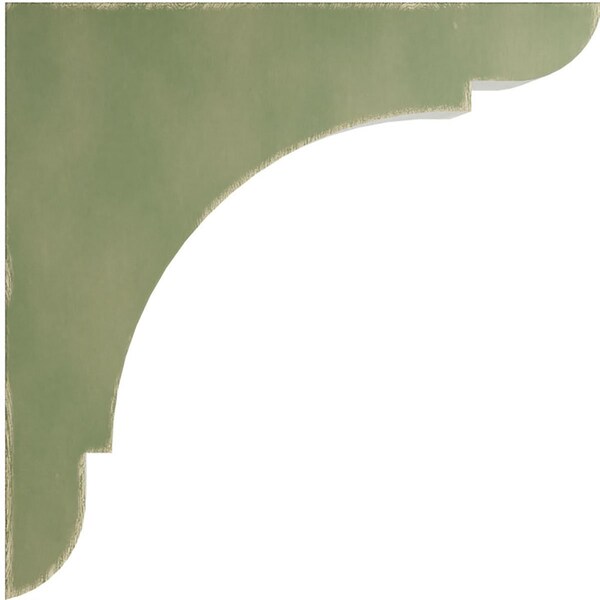 Ekena Millwork 1 3/4"W x 8"D x 8"H Medium Olympic Wood Vintage Decor Bracket, Restoration Green - BKTWD01X08X08OLGR