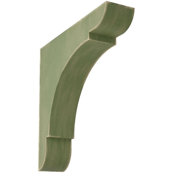 Ekena Millwork 1 3/4"W x 8"D x 8"H Medium Olympic Wood Vintage Decor Bracket, Restoration Green - BKTWD01X08X08OLGR