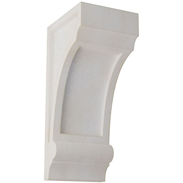 Ekena Millwork 3 1/4"W x 4"D x 8"H Diane Recessed Wood Vintage Decor Corbel, Chalk Dust White - CORWD03X04X08DIWH