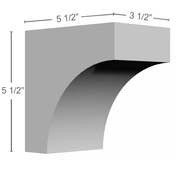 Ekena Millwork 3 1/2"W x 5 1/2"D x 5 1/2"H Tirana Bracket - BKT03X05X05TI