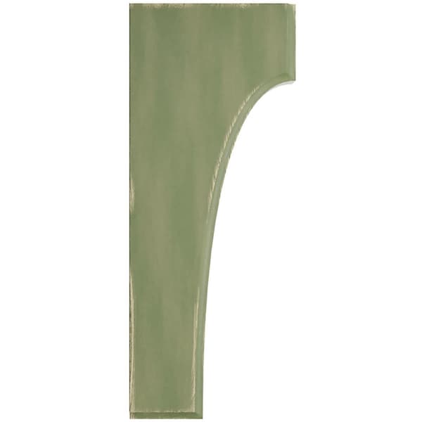Ekena Millwork 1 3/4"W x 4"D x 10"H Clarksville Wood Vintage Decor Bracket, Restoration Green - BKTWD02X04X10CVGR