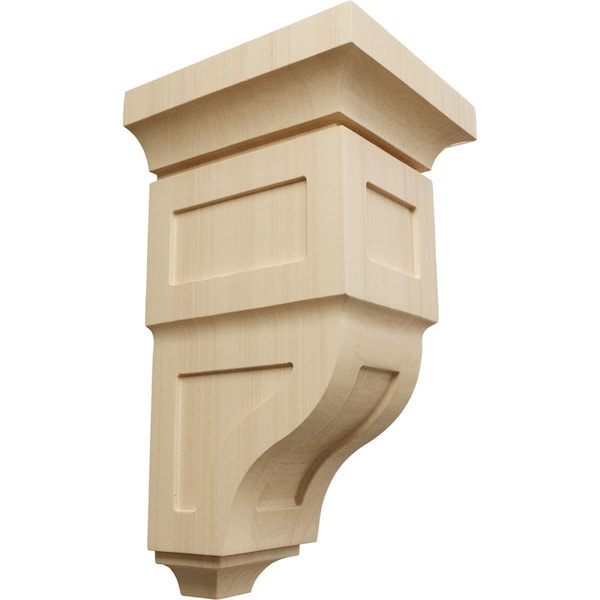 Ekena Millwork 7"W x 7 3/4"D x 14"H Jumbo Reyes Wood Corbel, Rubberwood - CORW07X07X14RYRW