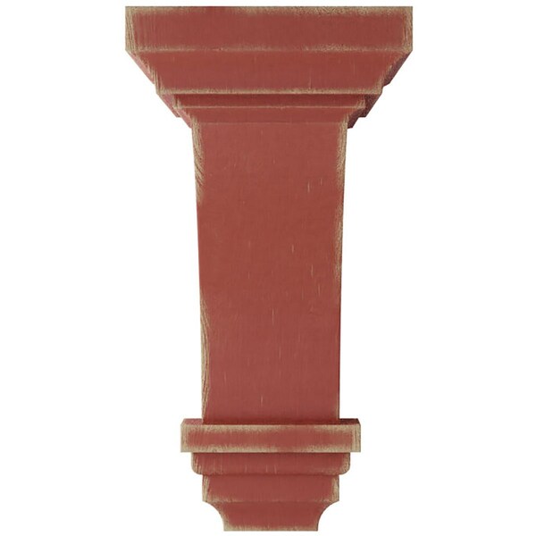 Ekena Millwork 4"W x 4 3/4"D x 8"H Small Jefferson Wood Vintage Decor Corbel, Salvage Red - CORWD04X04X08JERD