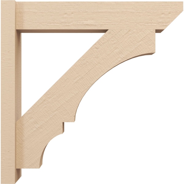Ekena Millwork 6-in W x 26-in D x 26-in H Balboa Slat Rough Cedar Woodgrain TimberThane Outlooker, Primed Tan - OUTUR060X26X26BOA24RCPR