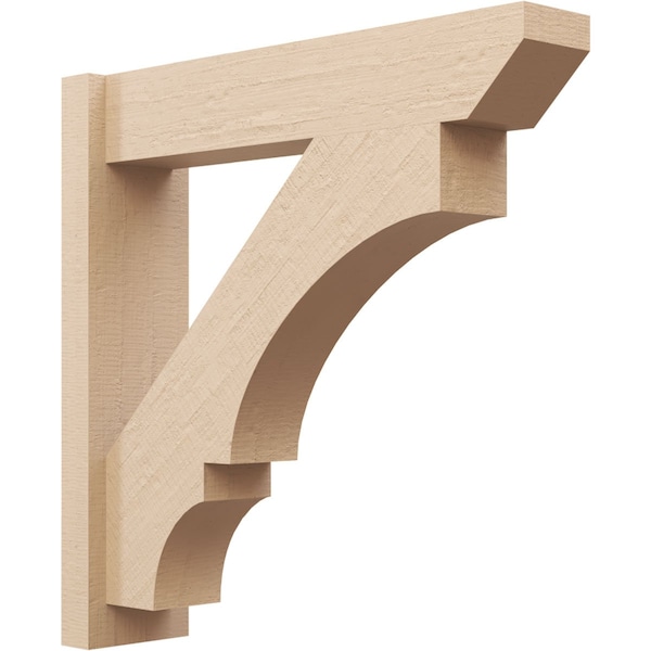 Ekena Millwork 6-in W x 26-in D x 26-in H Balboa Slat Rough Cedar Woodgrain TimberThane Outlooker, Primed Tan - OUTUR060X26X26BOA24RCPR