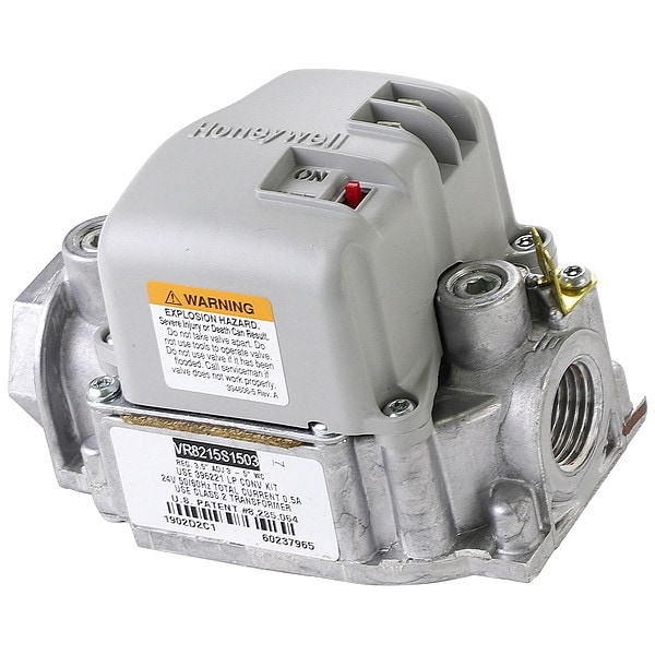 Honeywell Home Gas Valve, NG/LP, Direct Spark Ignition, 24VAC, 2.5 to 3.5" WC, Standard Opening, 0.5A - VR8215S1503