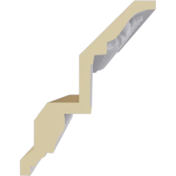 Ekena Millwork 5"H x 3 7/8"P x 6 3/8"F x 94 1/2"L, (2" Repeat), Dentil and Leaf Crown Moulding - MLD05X03X06DE