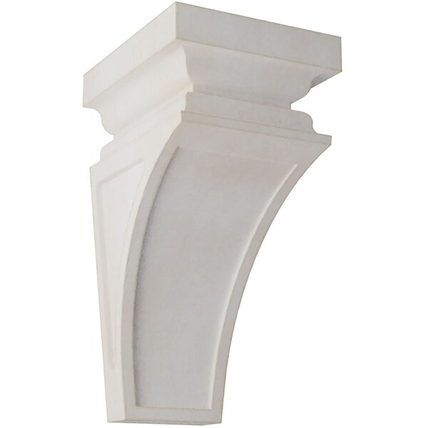 Ekena Millwork 4"W x 4 3/4"D x 8"H Small Nevio Wood Vintage Decor Corbel, Chalk Dust White - CORWD04X04X08NEWH