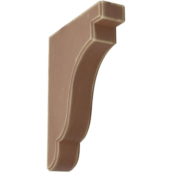 Ekena Millwork 1 3/4"W x 7 1/4"D x 9 1/2"H Bedford Wood Vintage Decor Bracket, Weathered Brown - BKTWD02X07X10BEBR