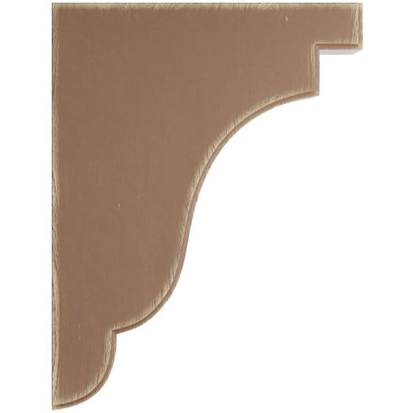 Ekena Millwork 1 3/4"W x 7 1/4"D x 9 1/2"H Bedford Wood Vintage Decor Bracket, Weathered Brown - BKTWD02X07X10BEBR